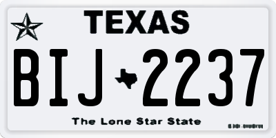 TX license plate BIJ2237