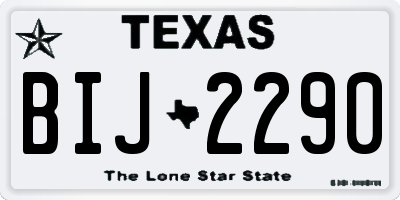 TX license plate BIJ2290