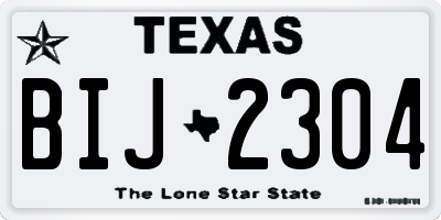 TX license plate BIJ2304