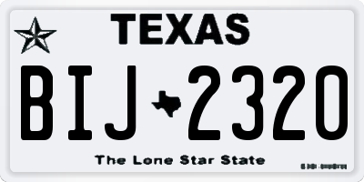 TX license plate BIJ2320