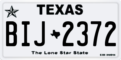 TX license plate BIJ2372