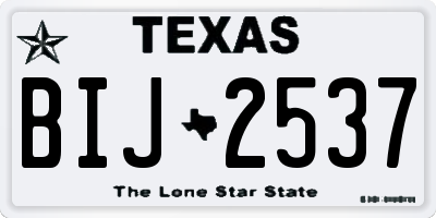 TX license plate BIJ2537