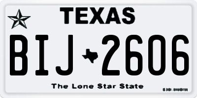 TX license plate BIJ2606