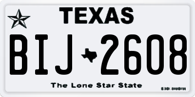 TX license plate BIJ2608