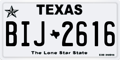 TX license plate BIJ2616