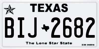 TX license plate BIJ2682