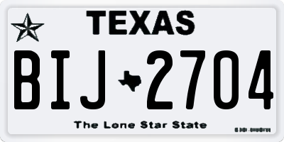 TX license plate BIJ2704