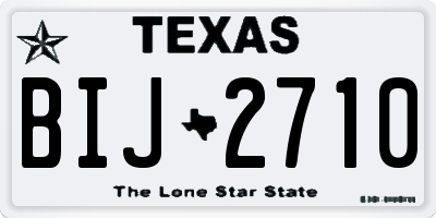 TX license plate BIJ2710