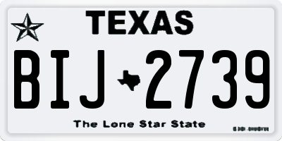 TX license plate BIJ2739