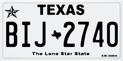 TX license plate BIJ2740