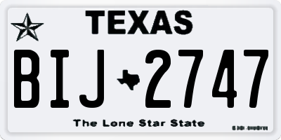 TX license plate BIJ2747