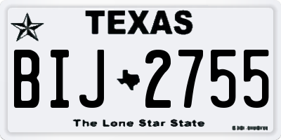 TX license plate BIJ2755
