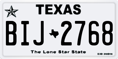 TX license plate BIJ2768