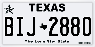 TX license plate BIJ2880