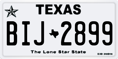TX license plate BIJ2899