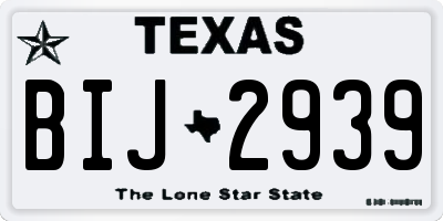 TX license plate BIJ2939