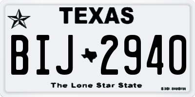 TX license plate BIJ2940