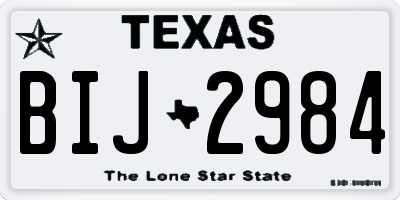 TX license plate BIJ2984