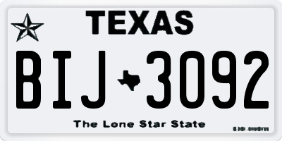 TX license plate BIJ3092