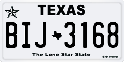 TX license plate BIJ3168