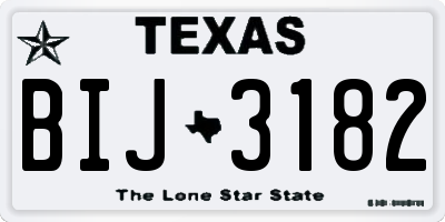 TX license plate BIJ3182