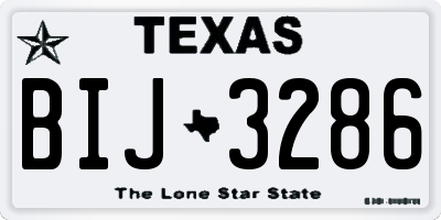 TX license plate BIJ3286