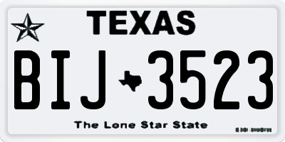 TX license plate BIJ3523