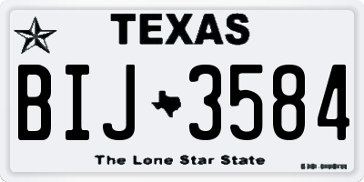 TX license plate BIJ3584