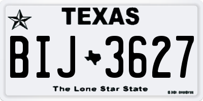 TX license plate BIJ3627