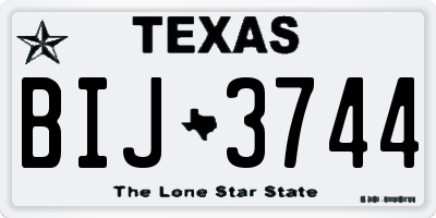 TX license plate BIJ3744