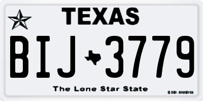 TX license plate BIJ3779