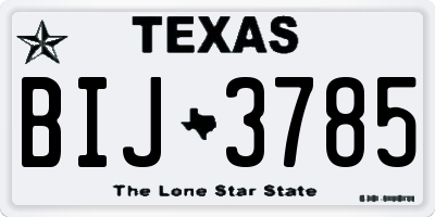 TX license plate BIJ3785