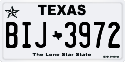 TX license plate BIJ3972
