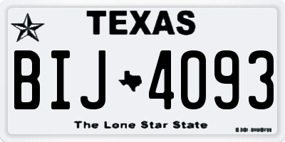 TX license plate BIJ4093