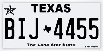 TX license plate BIJ4455