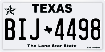 TX license plate BIJ4498