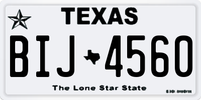 TX license plate BIJ4560
