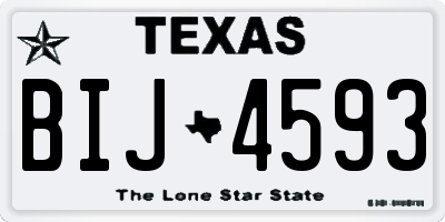 TX license plate BIJ4593