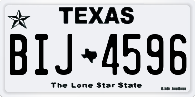 TX license plate BIJ4596