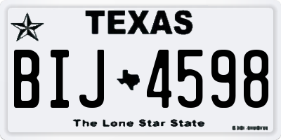 TX license plate BIJ4598
