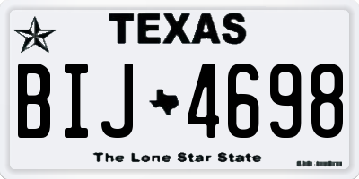 TX license plate BIJ4698