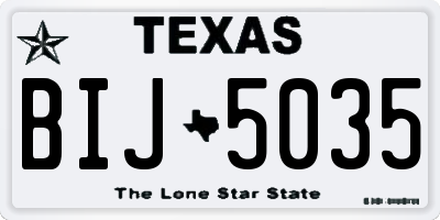 TX license plate BIJ5035