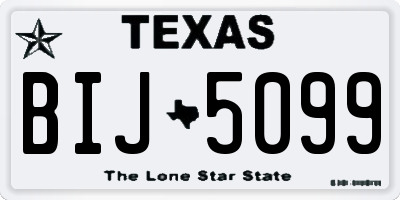 TX license plate BIJ5099