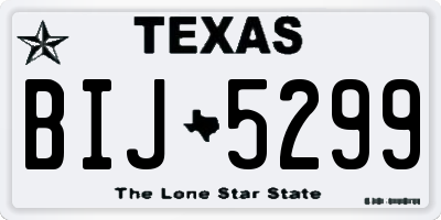 TX license plate BIJ5299