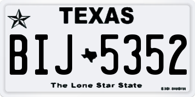 TX license plate BIJ5352
