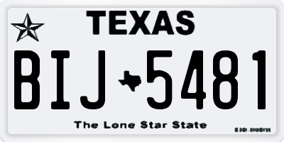 TX license plate BIJ5481