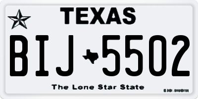 TX license plate BIJ5502