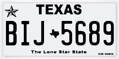 TX license plate BIJ5689