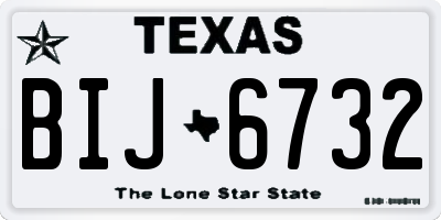 TX license plate BIJ6732
