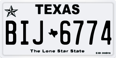 TX license plate BIJ6774